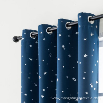 Star Printed Blackout Curtains for Living Room